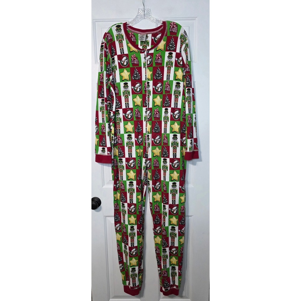 Buc-ee's One-piece Pajamas Womens 3X Multicolor Christmas Beaver Butt Flap
